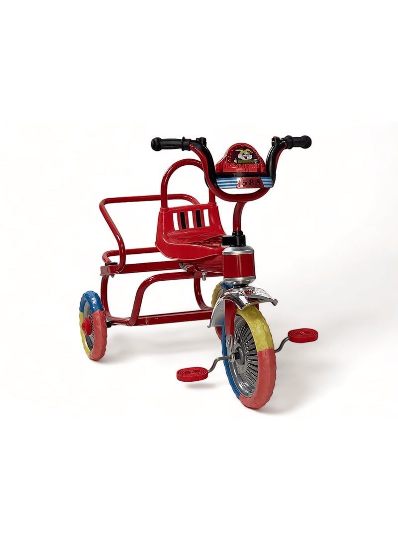 AL BADER Kids Tricycles Kids Balance Bike for 2-5 Years, Three Wheel Tricycle For Toddlers with 2 Seats, 3 Wheel Baby Bicycle, Toddlers Steel Trike With Music and Lights, Red - Image 1